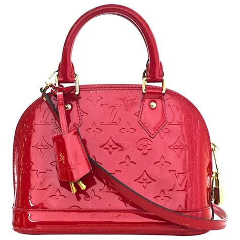 louis vuitton red vernis alma bag|louis vuitton alma inside.